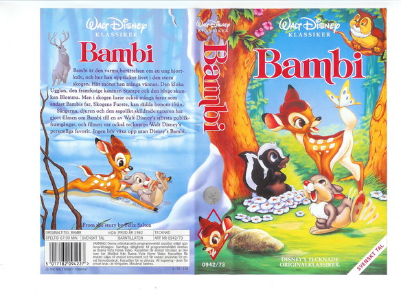 Tecknat Barn Svenska:Bambi (1994) VHSRIPPEN (Engelska) Trailer