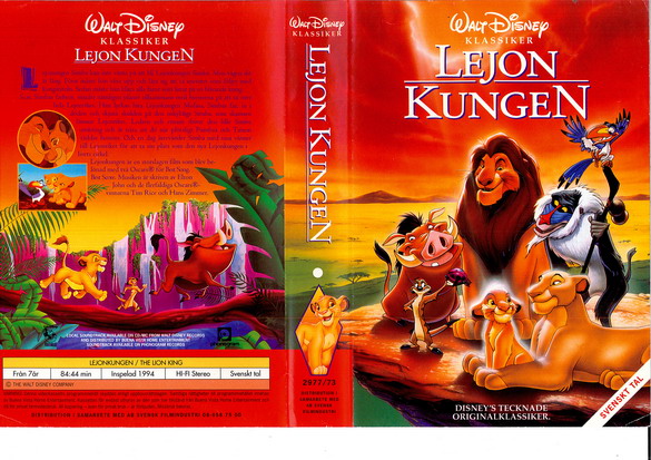 Tecknat Barn Svenska:Lejonkungen (1994) DVDRIPPEN (Svenska) Hakuna Matata (3D)